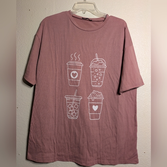 Casual Mauve Graphic Tee Size Xl - Picture 1 of 5
